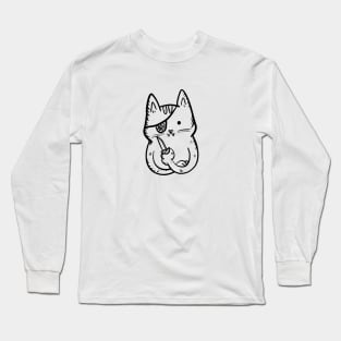 Cat bandit with a knife and a blindfold Long Sleeve T-Shirt